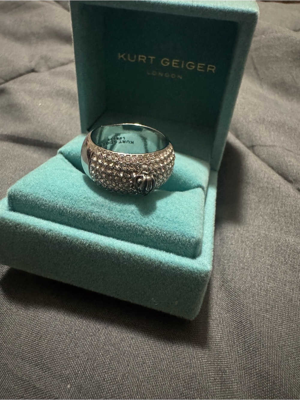 Kurt Geiger Silver Eagle Pavé Ring - Picture 2 of 5